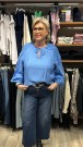 Isay dk - Bluse blå m/broderi thumbnail